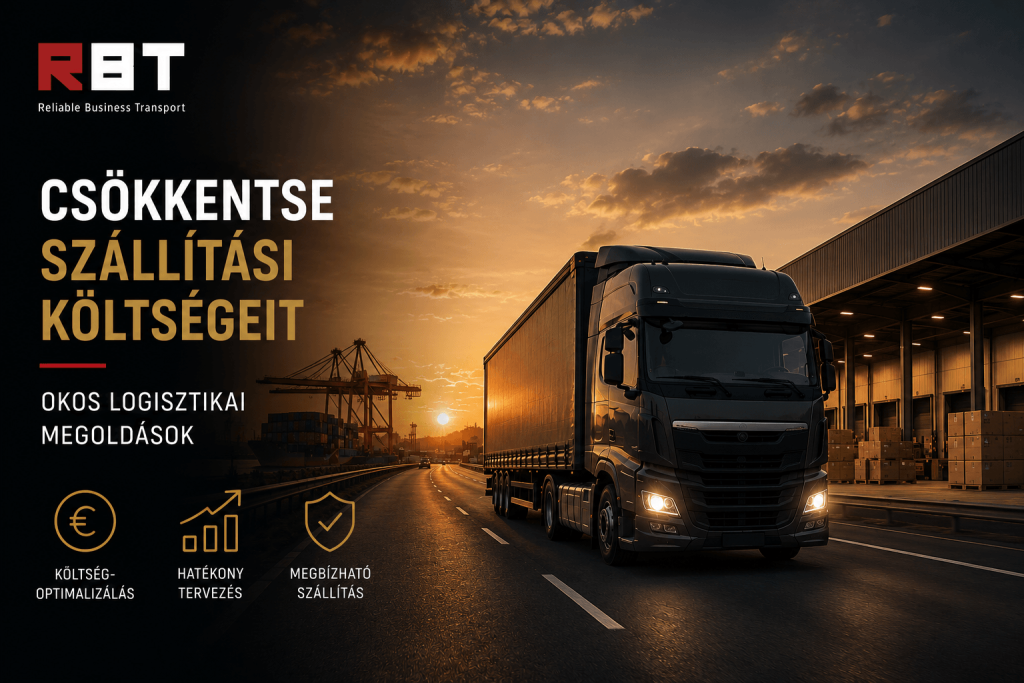 Nemzetközi szállítási költségek optimalizálása modern kamionnal és logisztikai központtal